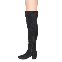 NATURE BREEZE FF00 Women Over The Knee Mid High Block Heel Boots Full Size Small