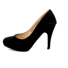 Bella Marie Womens Nine-1 Suede Almond Toe Classic Pumps Stiletto Party Dress Heel