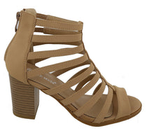 Top Moda Women's Cutout Zip Back Stacked Chunky Heel Sandal
