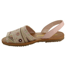 Nature Breeze FI12 Women's Slip On Embroidered Peep Toe Flat Sandals