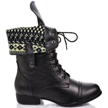 DBDK Elegant Womens Faux Leather Combat Boot