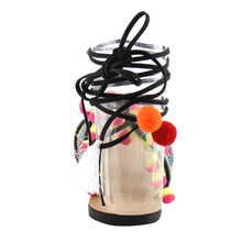 Chase & Chloe Simone-1 Women's Leg Wrap Tassel Pom-Pom Beads Flat Sandals