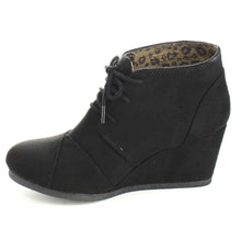 CITYCLASSIFIED REX-S Women's Comfort Lace Up Wedge Dress Ankle Booties