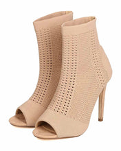 Cape Robbin GK04 Women Knitted Peep Toe Stiletto Sock Bootie