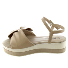 Nature Breeze FJ17 Women's Plaform Wedge Heel Ruched Bow Tie Dress Sandals