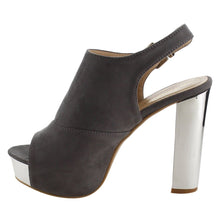 Reneeze AF75 Women's Platform Slingback Ankle Strap Metallic Block Heels