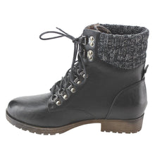 Refresh AD21 Women's Lace Up Sweater Collar Ankle Combat Booties